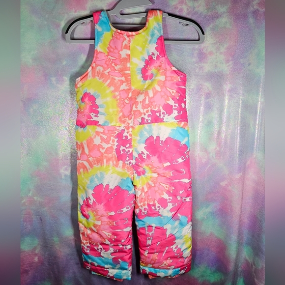 The Children’s Place Toddler Pink Tie Dye Snowsuit Overalls Size 3T - Picture 6 of 7